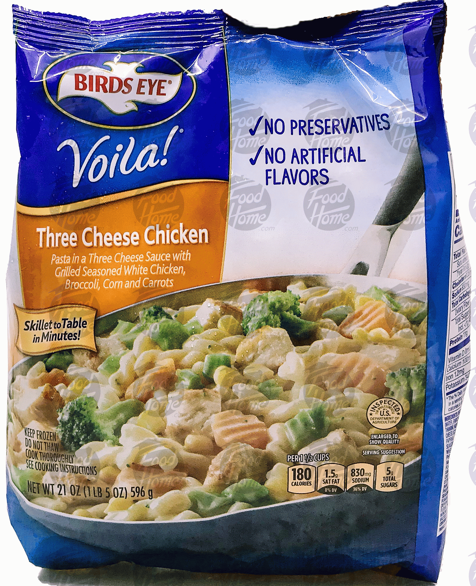 Birds Eye Voila! Voila! three cheese chicken; pasta with broccoli, chicken, corn and carrots Full-Size Picture